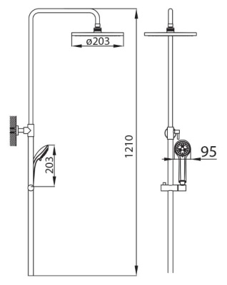 Душевая система Milardo 2403F21M76 хром