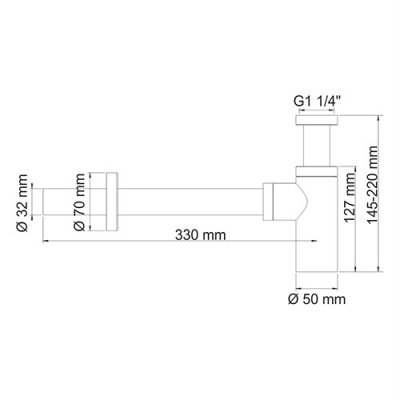 Сифон для раковины WasserKRAFT Sauer A173 Золото глянцевое