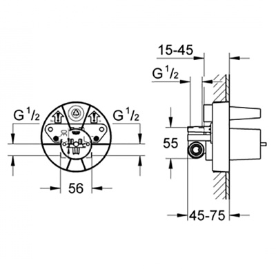 Скрытая часть для смесителя Grohe Ondus 33964000 G 1/2