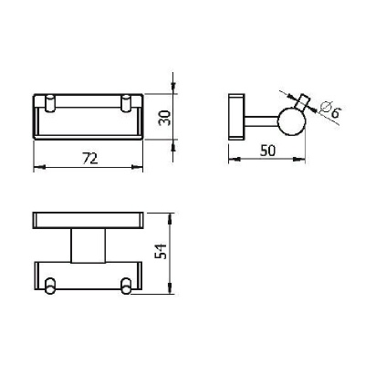 Двойной крючок Langberger Alster 10932B Хром