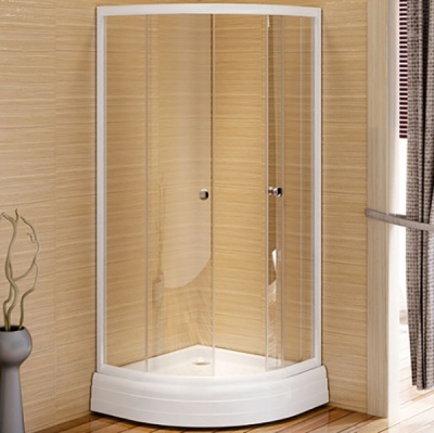 Душевой уголок Radomir 80x80 1-09-1-0-0-0060 профиль Белый стекло прозрачное