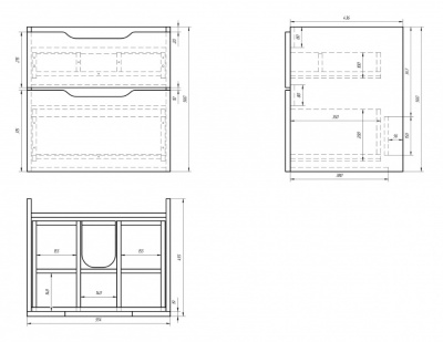 Тумба под раковину Dreja Q 60 99.0001 подвесная Белый глянец