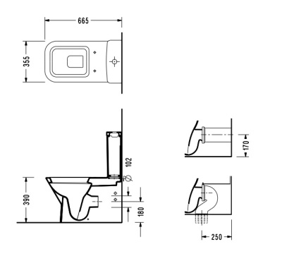 Унитаз-компакт Serel Diagonal DG02+DG48+ZETASLIM с бачком и сиденьем
