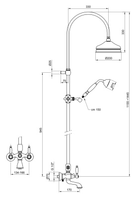 Душевая система Webert Dorian DO721208 Хром Белый