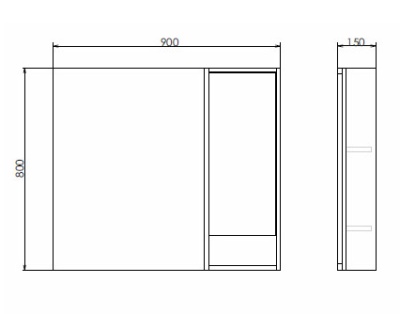 Зеркало со шкафом Comforty Гамбург 90 4142227 Дуб сонома