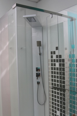 Душевая кабина Cerutti SPA Mimi 90х90 профиль Хром стекло с рисунком