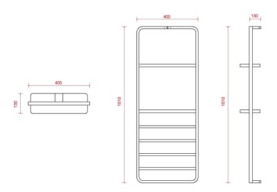 Электрический полотенцесушитель Black&White Universe 400х1010 N-337B с полкой Черный Электрический полотенцесушитель Black&White Universe 400х1010 N-337B с полкой Черный