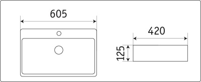 Раковина CeramaLux 60 D1338/8145 Белая