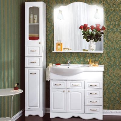 Тумба под раковину Бриклаер Анна 90 левая Белая