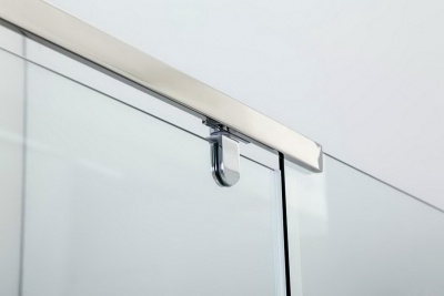 Душевой уголок Black&White Stellar Wind S301-900х900 радиальный профиль Серебристый хром стекло прозрачное