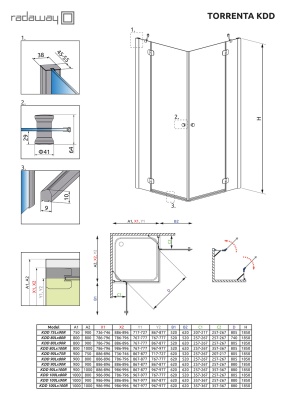 Душевой уголок Radaway Torrenta KDD 80x80 профиль Хром стекло прозрачное