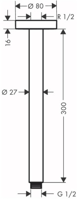 Кронштейн для верхнего душа Hansgrohe 27389000 Хром
