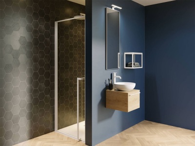 Душевая дверь Riho Lucid GD101 90 GD109W000 профиль Белый стекло прозрачное