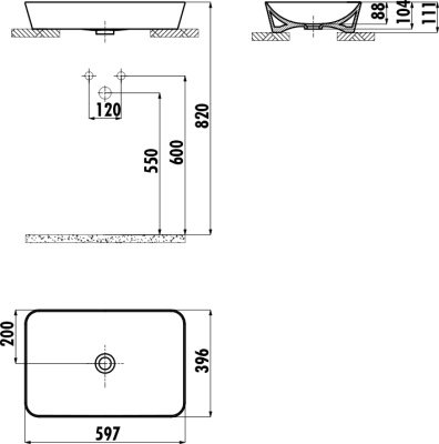 Раковина-чаша Creavit Ultra 60 UL060-00MB00E-0000 Белая матовая
