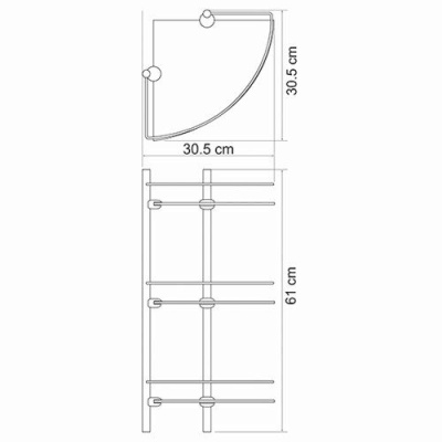 Стеклянная полка WasserKRAFT K-3133 Хром