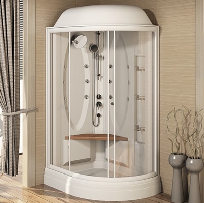 Душевая кабина Radomir Гранд 123x93 L 1-05-1-1-0-1160 профиль Белый стекло прозрачное