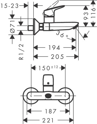 Смеситель для раковины Hansgrohe Logis 71225000 Хром