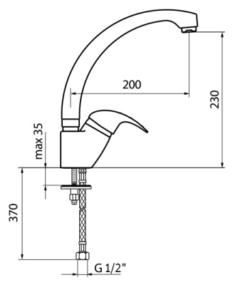 Смеситель для кухни Webert Kitchen Sax SX920202 Хром