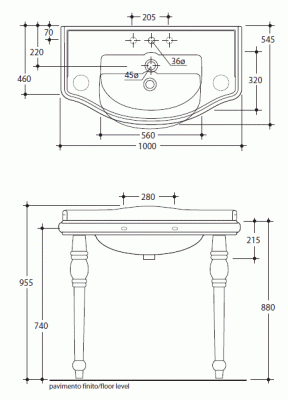 Структура из латуни Kerasan Retro 7300 Хром