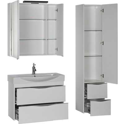 Комплект мебели для ванной Aquanet Франка 85 183190 подвесной Белый