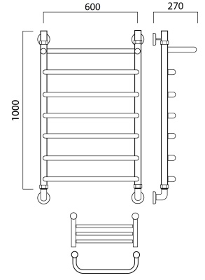 Водяной полотенцесушитель Aquanerzh 004-0A10060 Хром