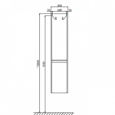 Шкаф пенал Акватон Лондри 34 Белый глянец