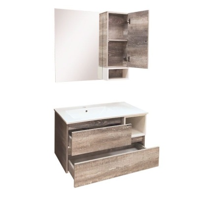 Тумба с раковиной Comforty Турин 90L 4137135 подвесная Дуб бежевый