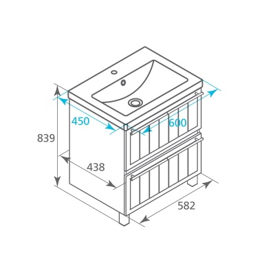 Тумба под раковину Milardo Magellan 60 Белая