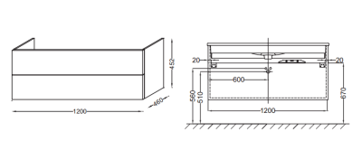 Тумба под раковину Jacob Delafon Vox 120 EB2071-R1-N18 подвесная Белая