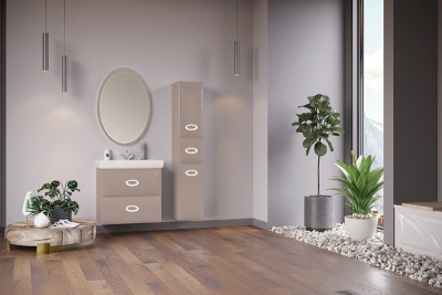 Шкаф пенал Marka One Arrondi 30П L Cappuccino