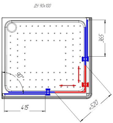 Душевой уголок Radomir 100x90 L 1-03-1-1-0-1210 с поддоном профиль Белый стекло прозрачное