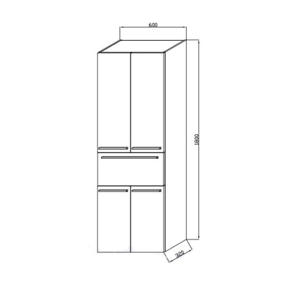 Шкаф-пенал Kolpa San Jolie J1801/600 WH/WH Белый