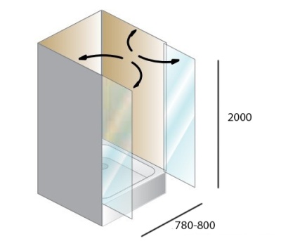 Душевая дверь в нишу Kolpa San Terra flat TV/S 80 Salon Хром
