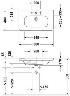 Тумба с раковиной Duravit Durastyle 80 DS006105353 Белая