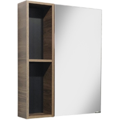 Зеркальный шкаф Comforty Штутгарт 60 4151036 Дуб темно-коричневый Черный матовый