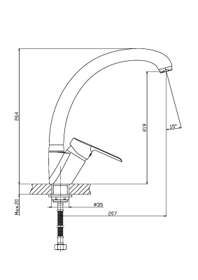 Смеситель для кухни Orange Prim M42-002cr Хром