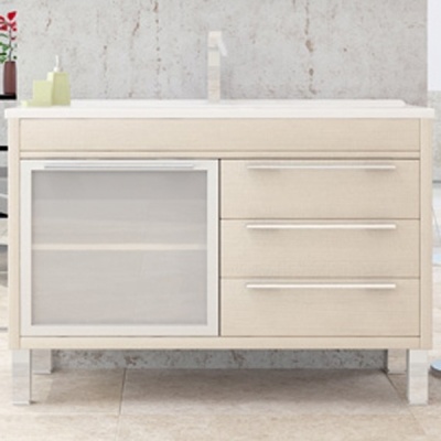 Тумба с раковиной SanVit Новелла Lux 75 с фактурой под дерево Акация светлая