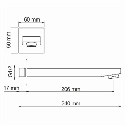 Излив для ванны WasserKRAFT Sauer A187 Золото глянцевое