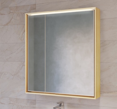 Зеркальный шкаф Raval Frame 75 с подсветкой Белый