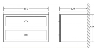 Тумба под раковину BelBagno Dublin 85 подвесная Белая