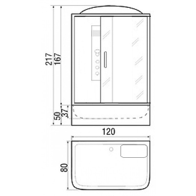 Душевая кабина River Vitim 120x80x50 МТ 10000003204+10000002325 с поддоном