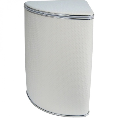 Корзина для белья Cameya Punto Y-PWH-B большая угловая Белая, кант хром