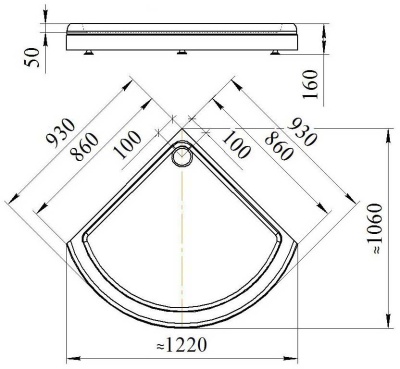 Акриловый поддон для душа Radomir 90x90x16 1-11-0-0-0-001 Белый