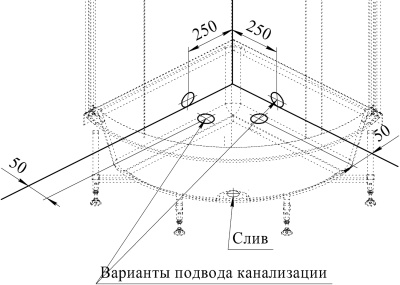 Акриловый поддон для душа Radomir 90x90x45 1-11-0-0-0-002 Белый