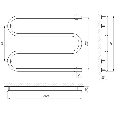 Электрический полотенцесушитель Laris М-образный 50х60 Хром