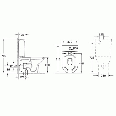 Унитаз компакт Orans OLS-WM9902 с бачком и сиденьем