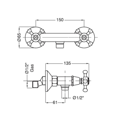 Смеситель для душа Bugnatese Lady 946 CR (хром)