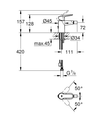 Смеситель для биде Grohe BauEdge 23332000 Хром