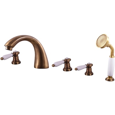 Смеситель на борт ванны Rav Slezak Morava retro MK569.5PSM Бронза