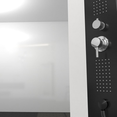 Душевая кабина Black&White Galaxy G8708 с гидромассажем профиль Черный задняя стенка Белая